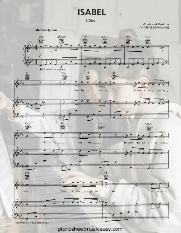 Isabel partitura il divo piano partituras gratis sheet music pdf