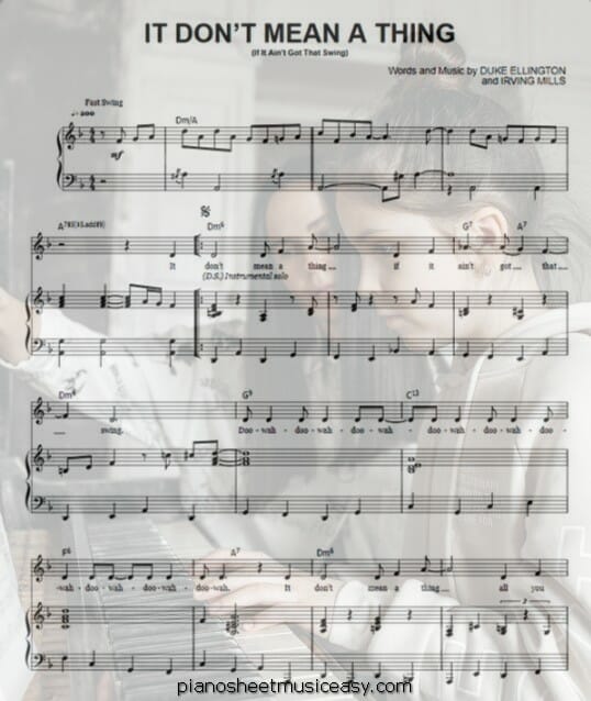 it dont mean a thing printable free sheet music for piano 