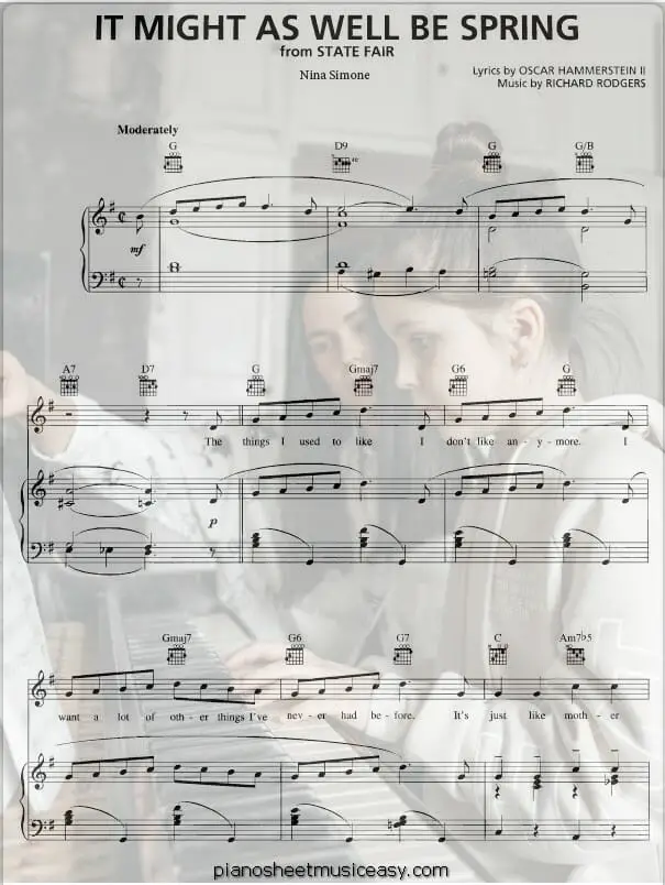 it might as well be spring printable free sheet music for piano 