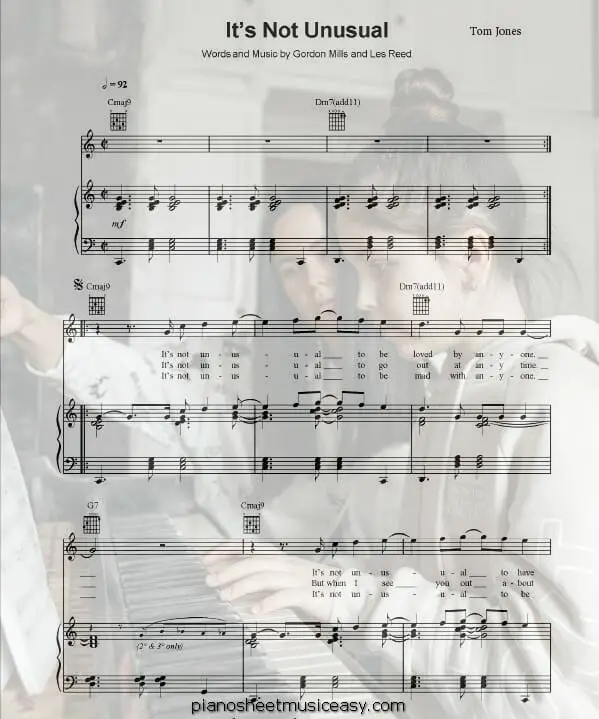 its not unusual printable free sheet music for piano 