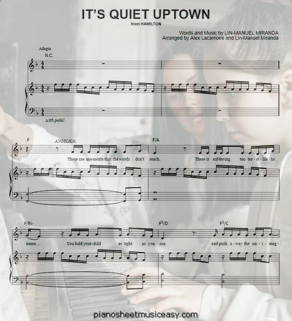 its quiet uptown printable free sheet music for piano 