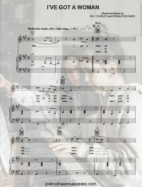 ive got woman printable free sheet music for piano 