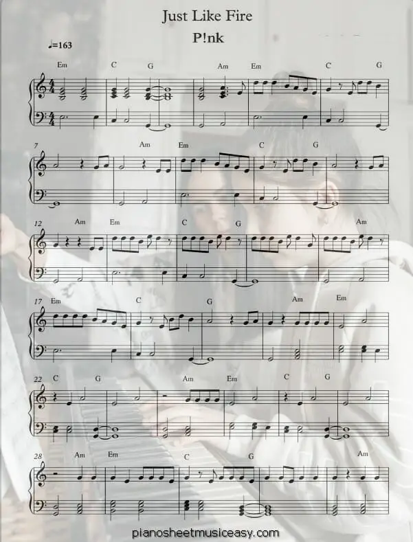just like fire printable free sheet music for piano 