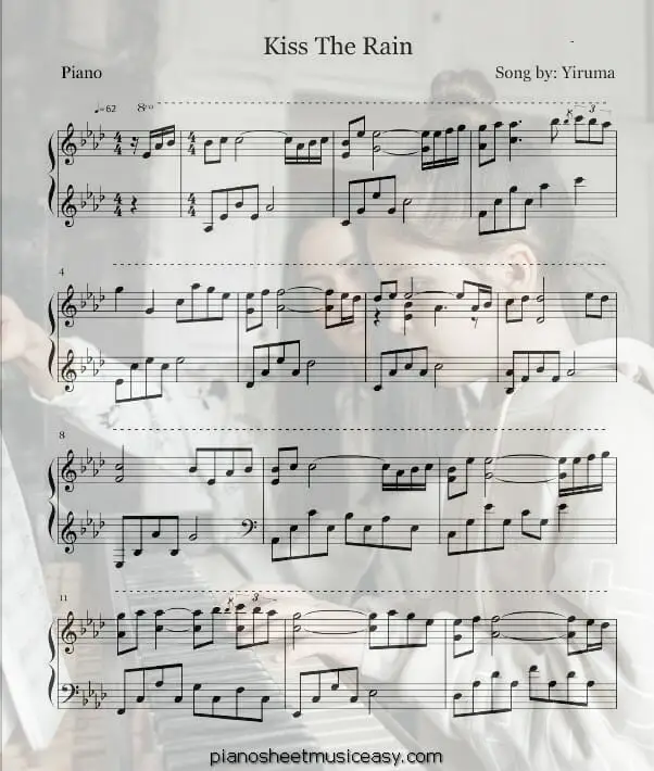 kiss the rain printable free sheet music for piano 