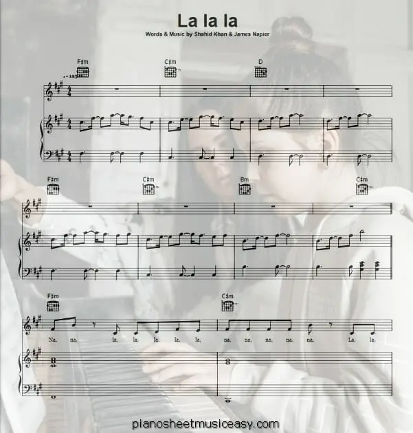 la la la printable free sheet music for piano 