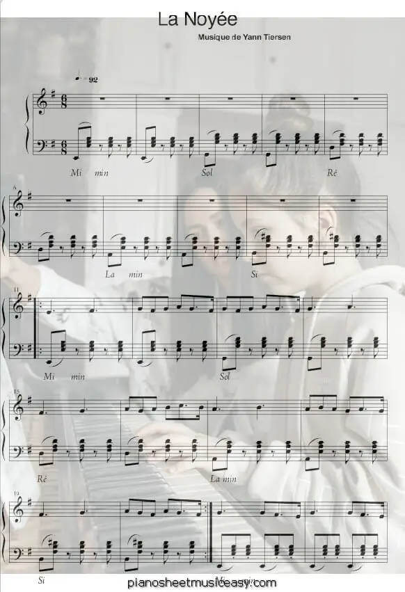 la noyee printable free sheet music for piano 