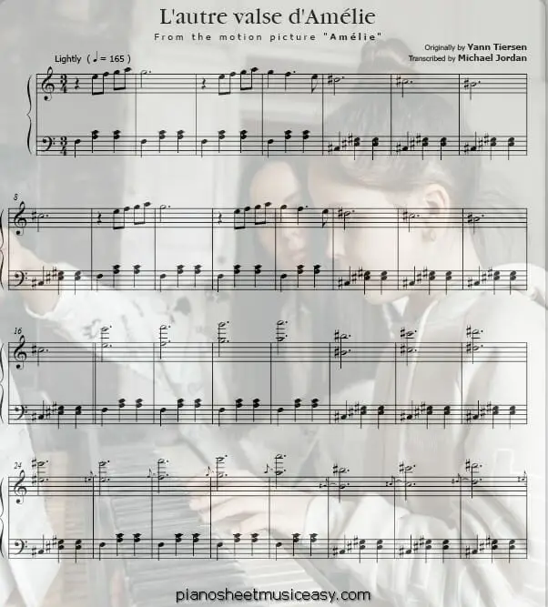 lautre valse damelie printable free sheet music for piano 