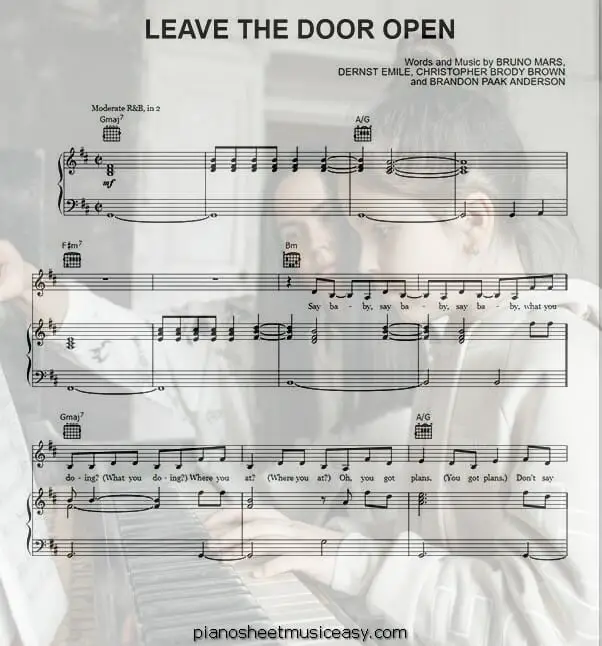 leave the door open printable free sheet music for piano 
