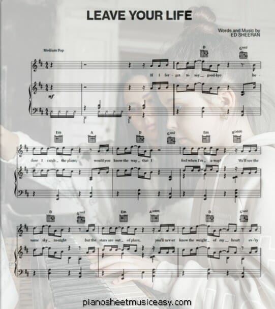 leave your life printable free sheet music for piano 