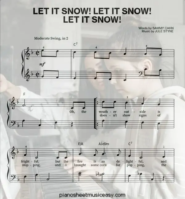 let it snow printable free sheet music for piano 
