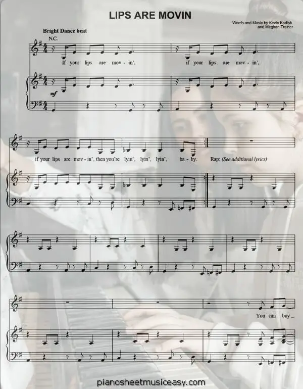 lips are movin printable free sheet music for piano 