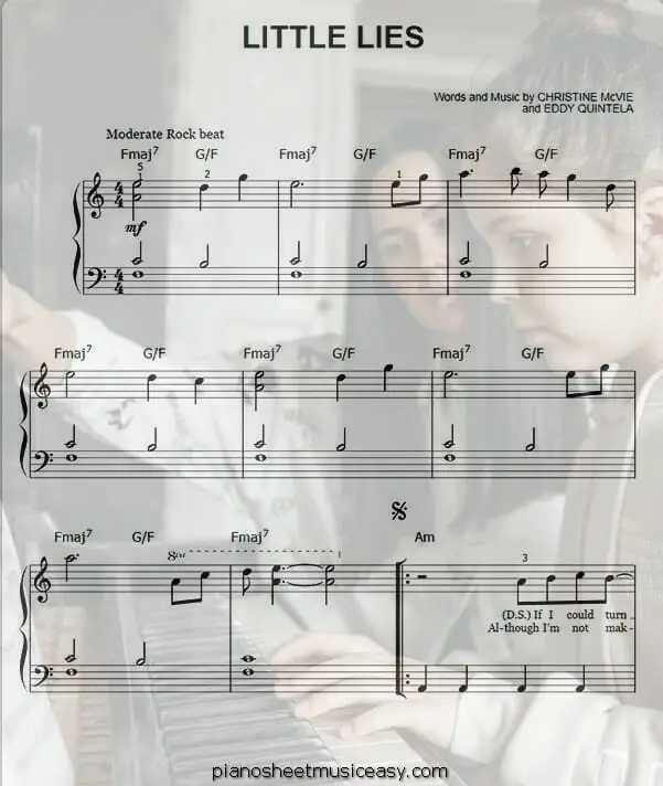 little lies printable free sheet music for piano 