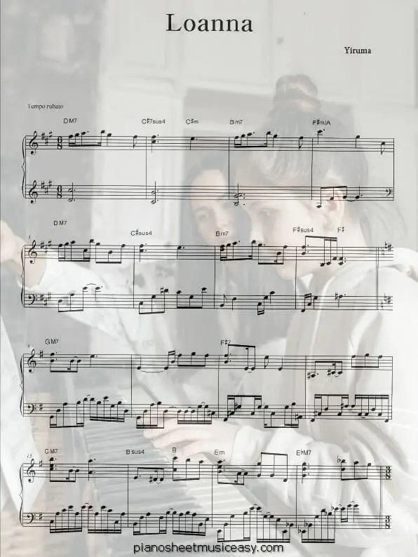 loanna printable free sheet music for piano 