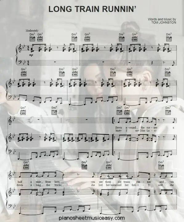 long train runnin printable free sheet music for piano 