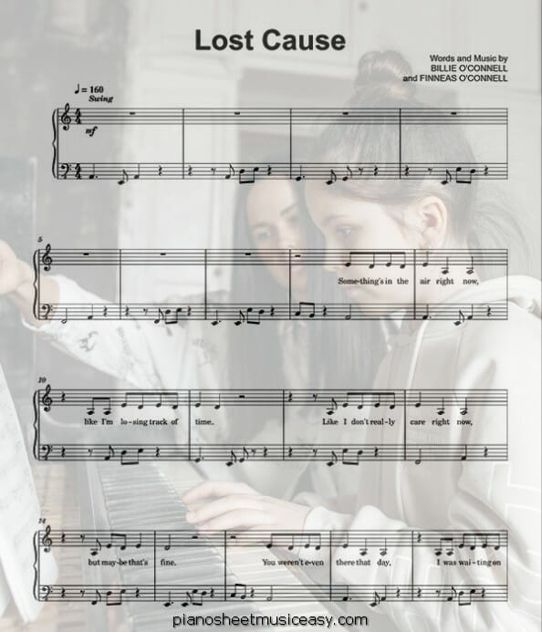 lost cause printable free sheet music for piano 
