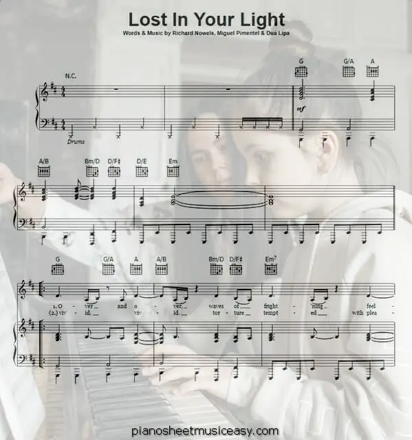 lost in your light printable free sheet music for piano 