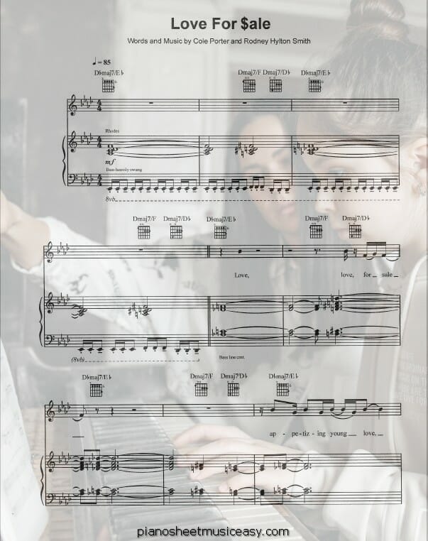 love for sale printable free sheet music for piano 