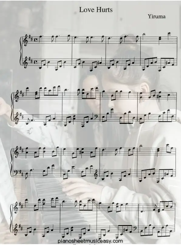 love hurts printable free sheet music for piano 
