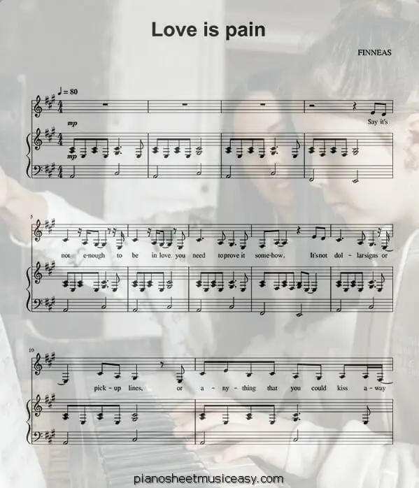 love is pain printable free sheet music for piano 
