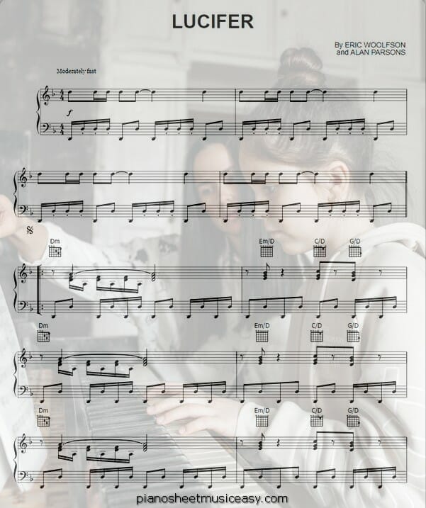 lucifer printable free sheet music for piano 