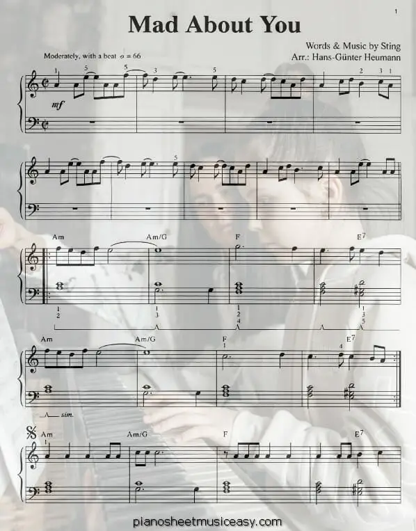 mad about you printable free sheet music for piano 