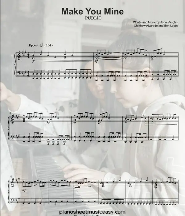 make you mine printable free sheet music for piano 