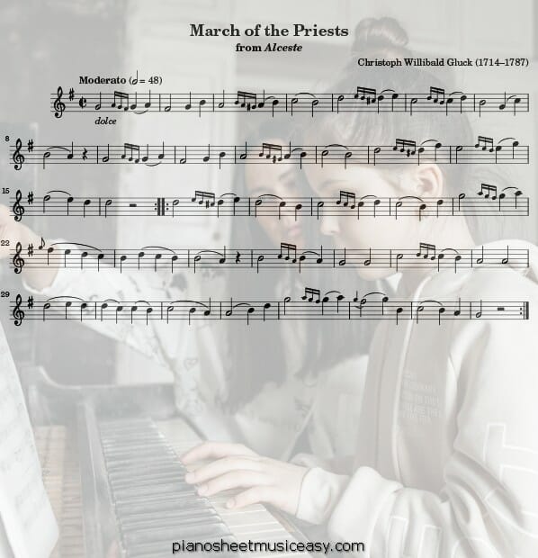 march of the priests flute printable free sheet music for piano 