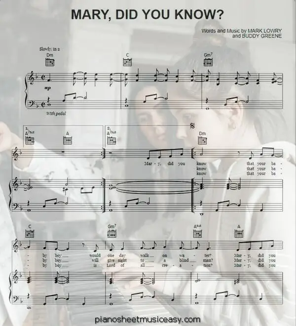 mary did you know piano printable free sheet music for piano 