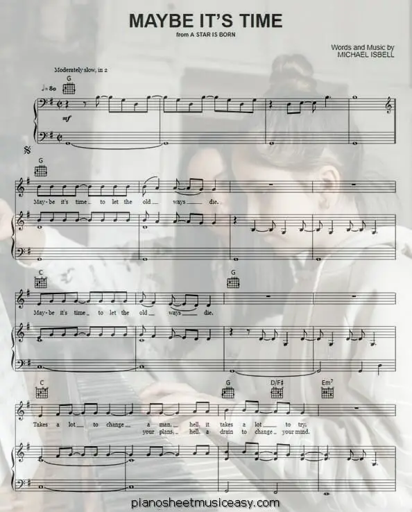 maybe its time sheet music pdf