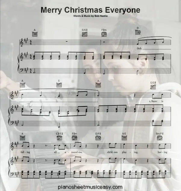 merry christmas everyone printable free sheet music for piano 