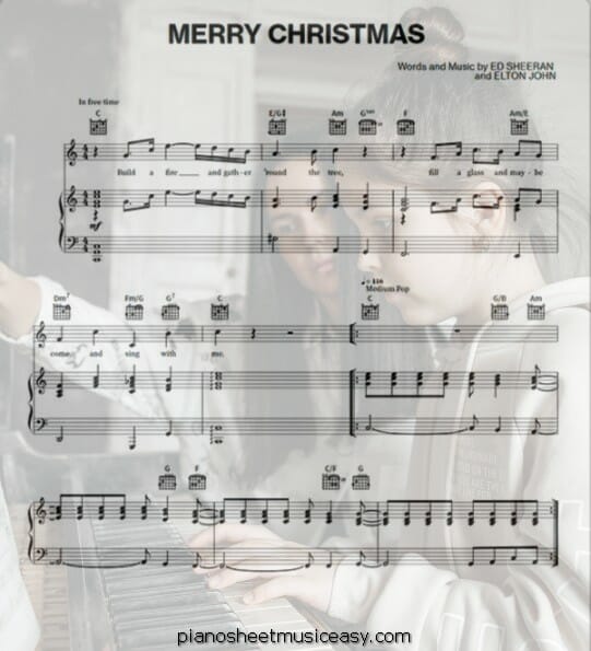 merry christmas printable free sheet music for piano 
