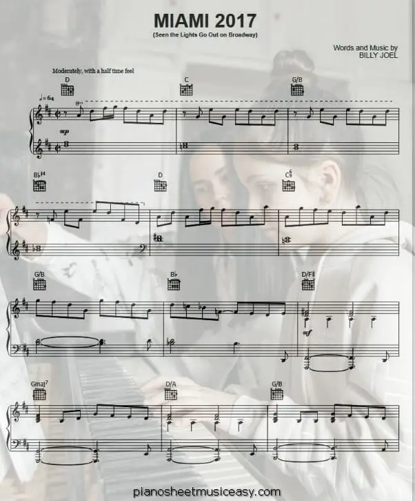 miami 2017 printable free sheet music for piano 