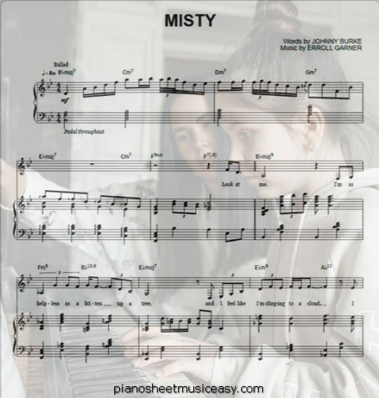 misty printable free sheet music for piano 