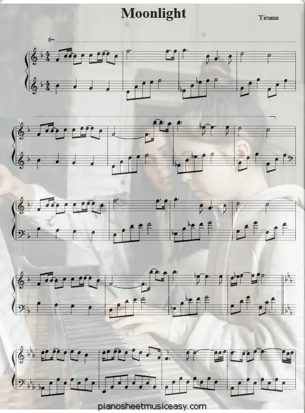 moonlight yiruma printable free sheet music for piano 