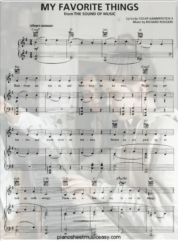 my favorite things printable free sheet music for piano 