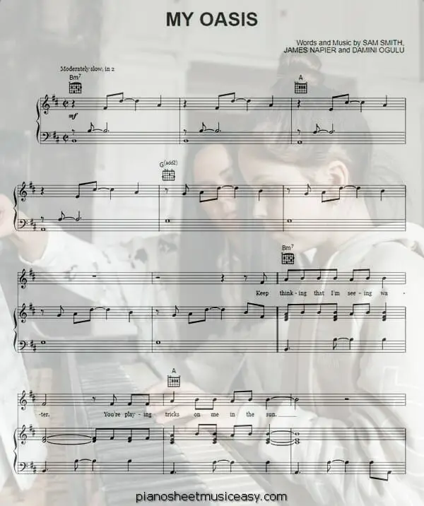 my oasis printable free sheet music for piano 