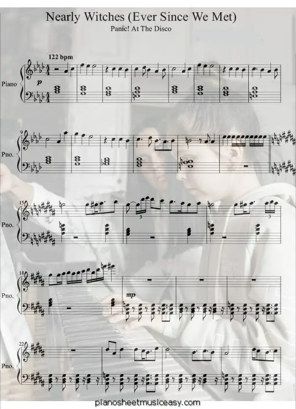 nearly witches printable free sheet music for piano 