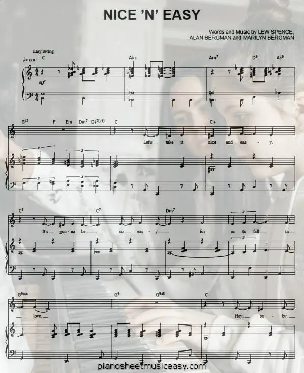nice n easy printable free sheet music for piano 