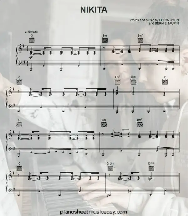 nikita printable free sheet music for piano 