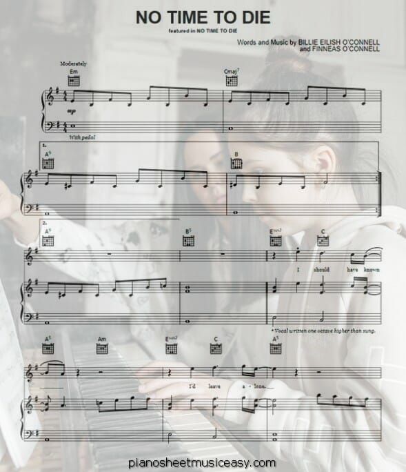 no time to die printable free sheet music for piano 