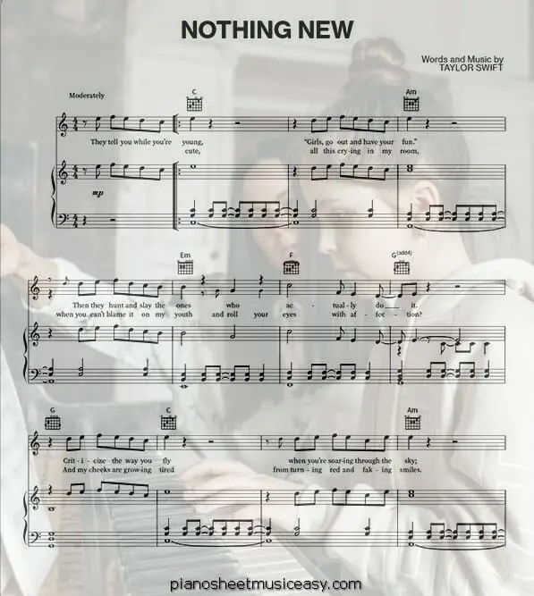 nothing new printable free sheet music for piano 