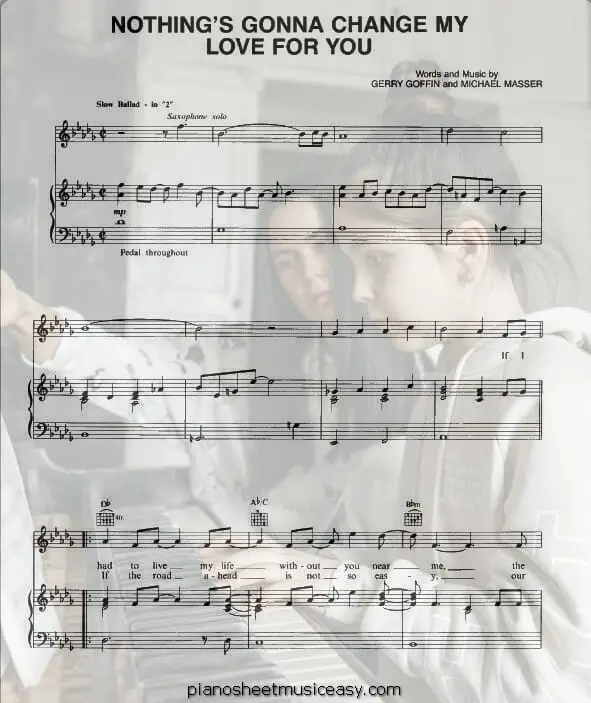 nothings gonna change my love for you printable free sheet music for piano 