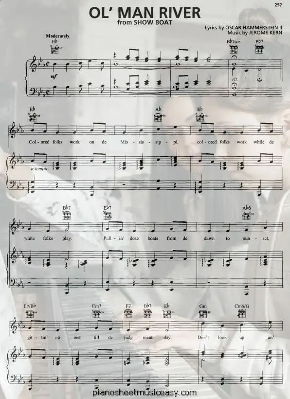 ol man river printable free sheet music for piano 