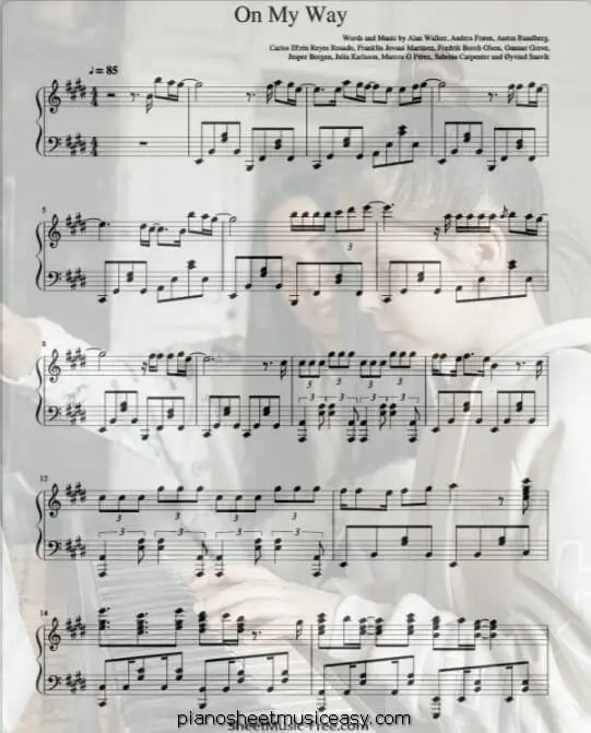 on my way printable free sheet music for piano 