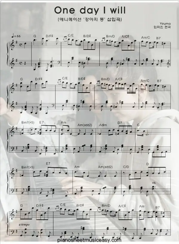 one day i will printable free sheet music for piano 