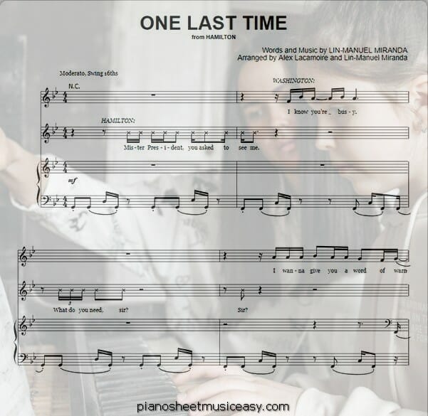 one last time printable free sheet music for piano 