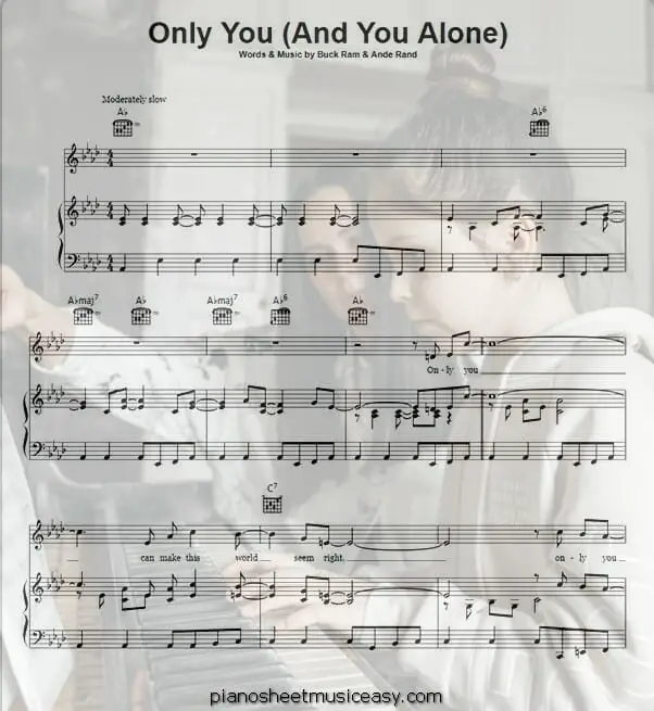 only you printable free sheet music for piano 