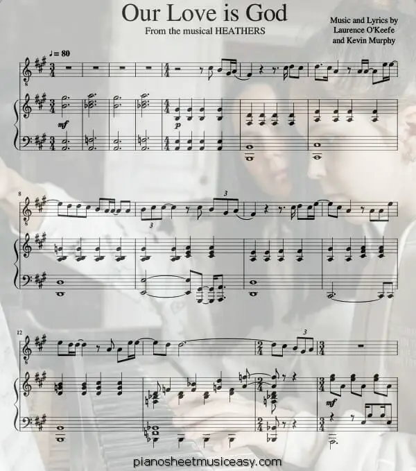 our love is god printable free sheet music for piano 