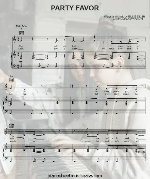 party favor printable free sheet music for piano 