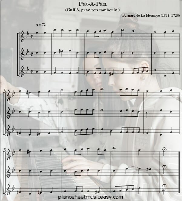 pat a pan flute printable free sheet music for piano 